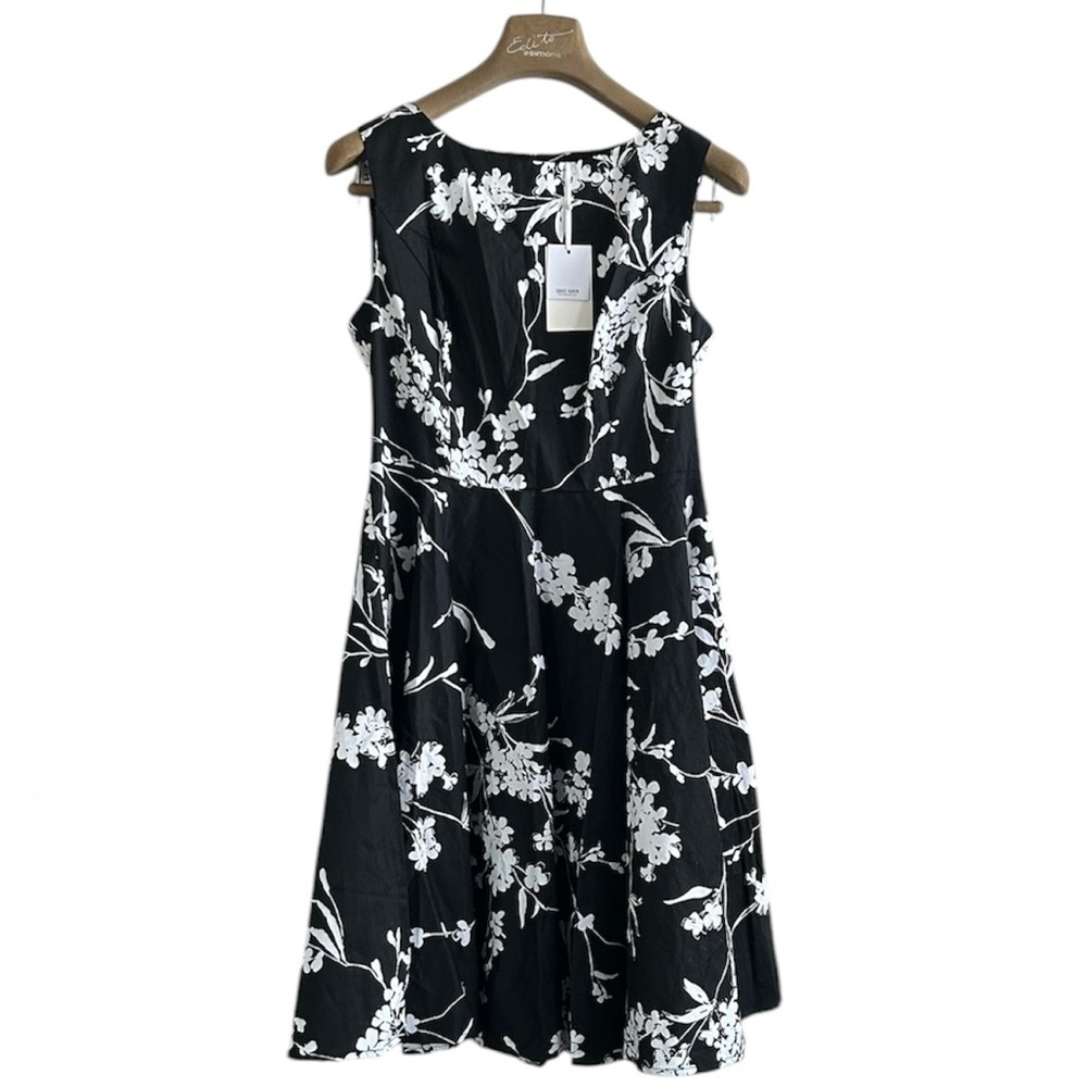 LG•NWT•GRACE KARIN• Floral Black and White Dress • Sleeveless / A-line •